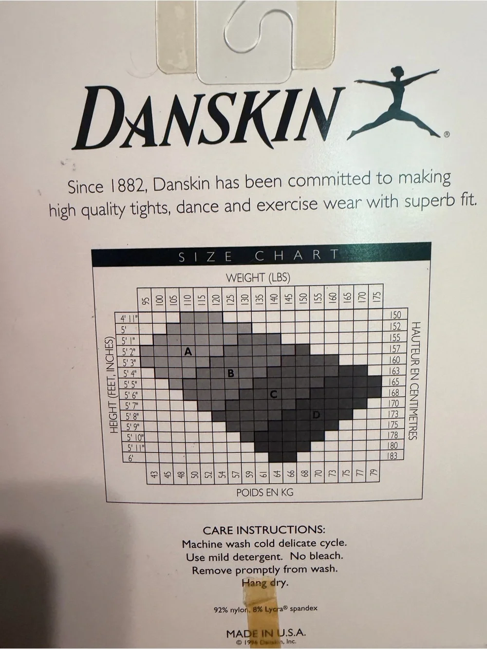 Vintage Danskin Dance Footed Support Tights Style 212 Toast Size A NOS